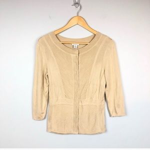 MaxMara Pura Silk Art Deco Ribbed Cardigan Top